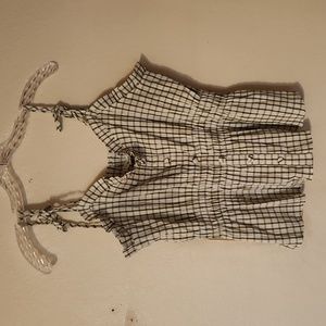 Mine tie strap tank top with smocked waist